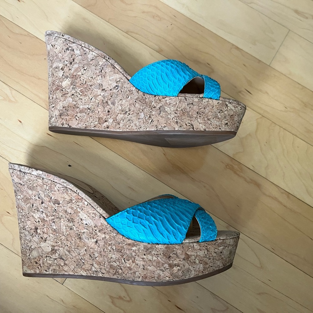 Badgley Mischka Turquoise Wedge